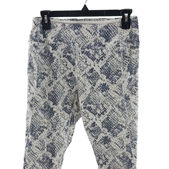 PINK Sport Leggings White Gray Activewear Snake Print Womens Size Large - Picture 2 of 5